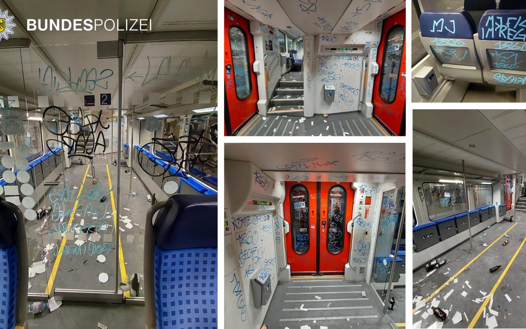 Vandalismus im Zug: Fans vom TSV 1860 München beschmieren Regionalbahn