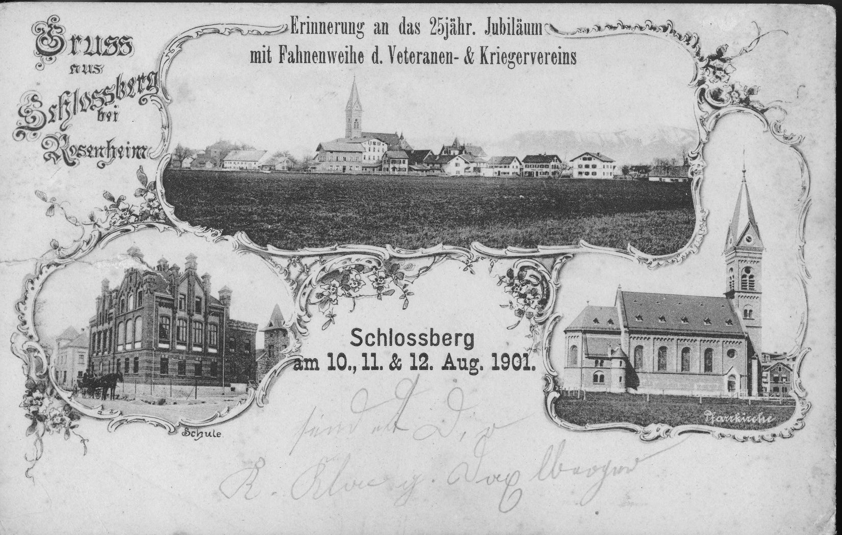 510467133_23923297070623280_8018134185426527114_n Postkarte mit Motiven vom Stephanskirchener Stadtteil Schlossberg aus dem Jahr 1901. Foto: Archiv Innpuls.me