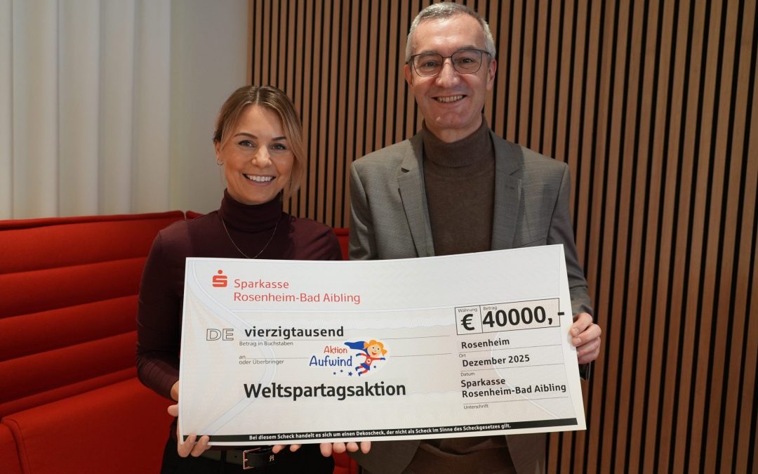Sparkasse Rosenheim-Bad Aibling spendet 40.000 Euro an Aktion Aufwind