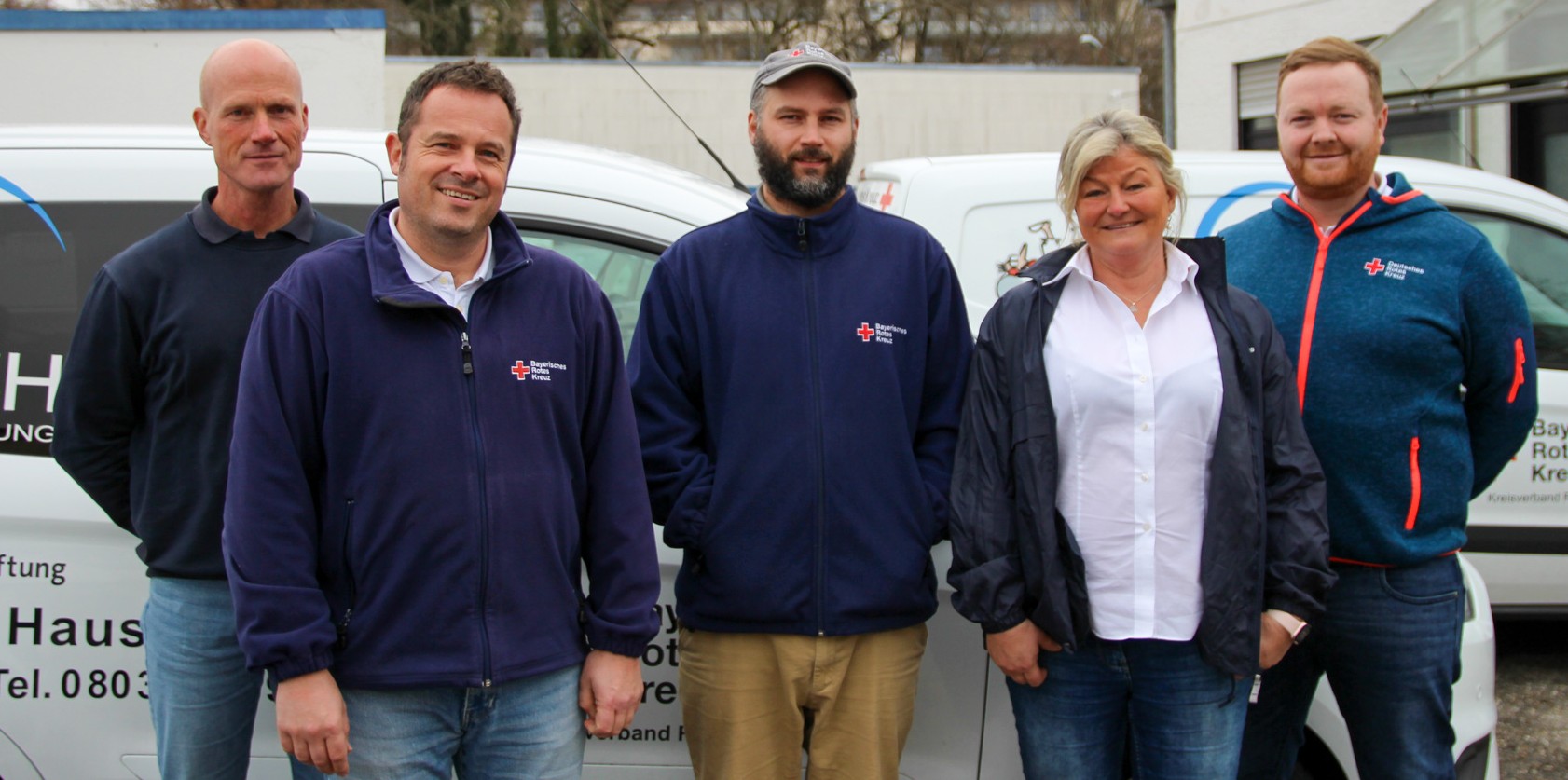 hnr teamfoto Markus Leberfinger (rechts) mit seinem engagierten hausnotruf-Team. Foto: Copyright Bayerisches Rotes Kreuz Kreisverband Rosenheim
