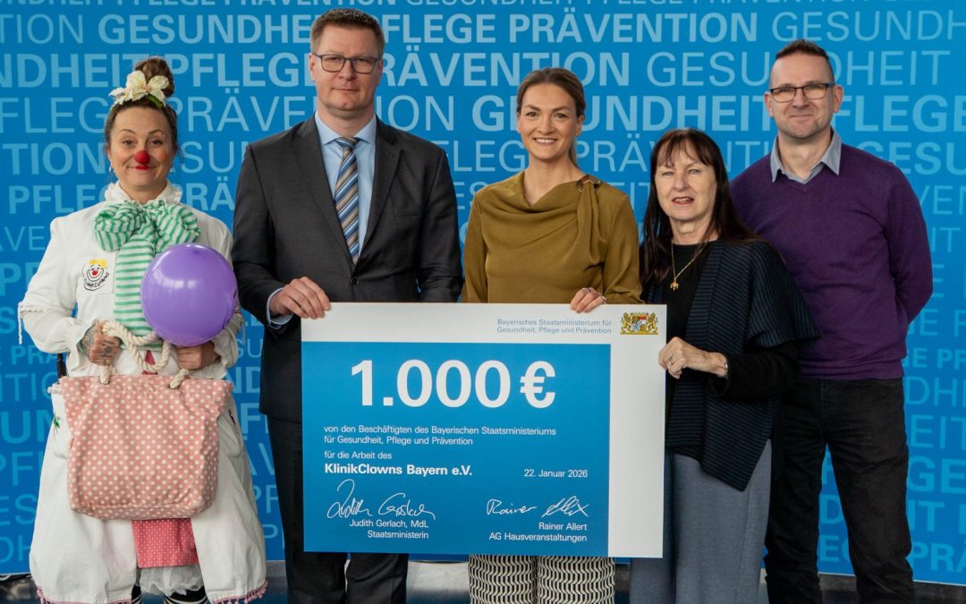Bayerisches Gesundheitsministerium unterstützt KlinikClowns mit Spende