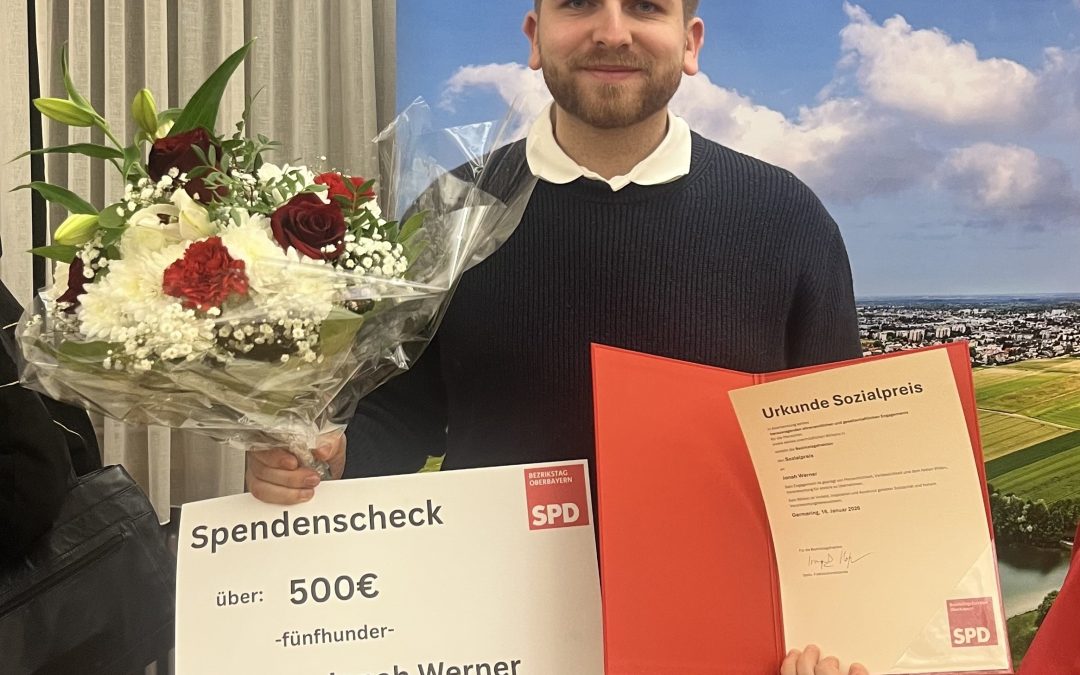 Rosenheimer Jonah Werner erhält Sozialpreis der SPD Oberbayern