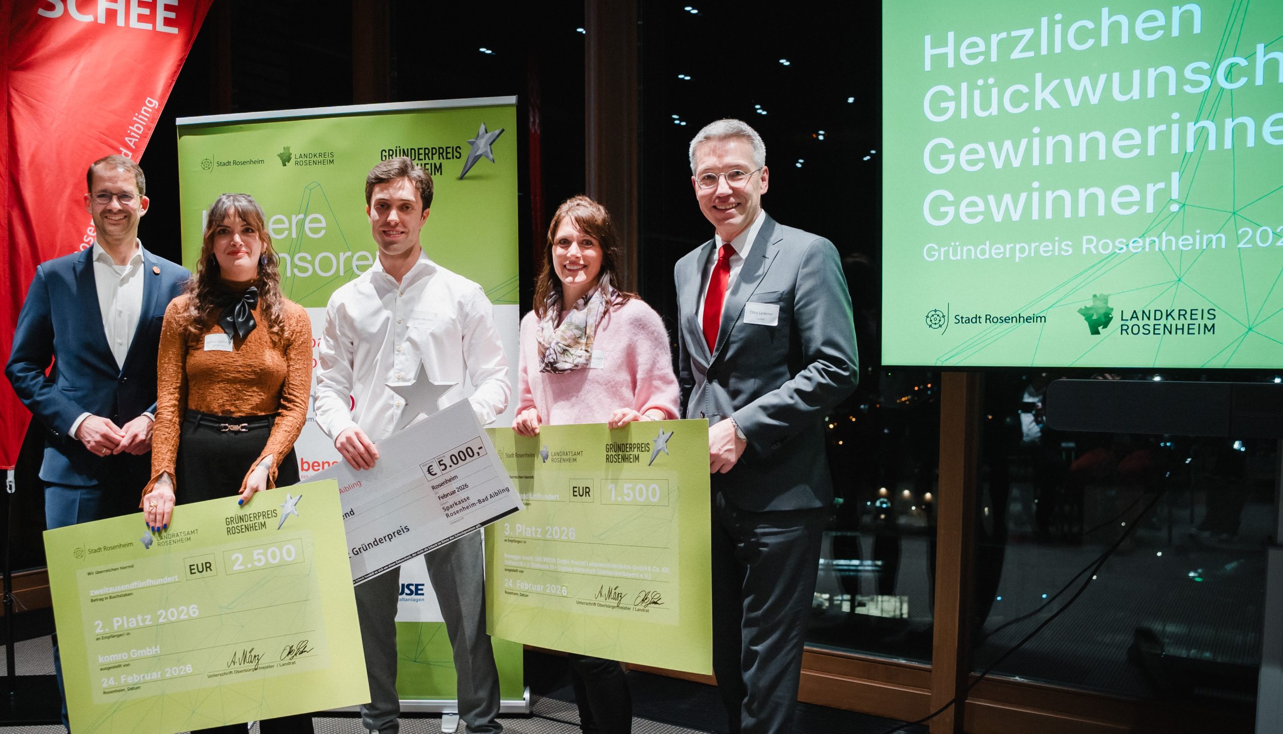 26-02-25 PM Gründerpreisverleihung Stadt und Landkreis Rosenheim haben den Gründerpreis 2026 verliehen. Foto: Christoph Leonhardt