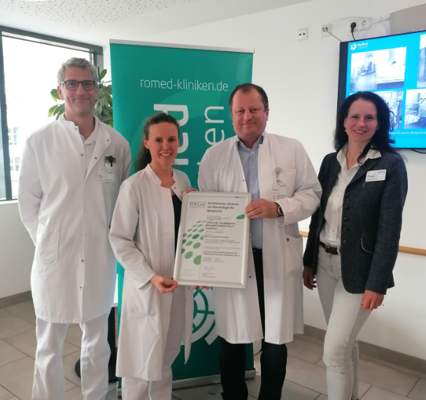 Erstzertifizierung: Zentrum für Hämatologische Neoplasien am RoMed Klinikum Rosenheim erhält DKG-Qualitätssiegel