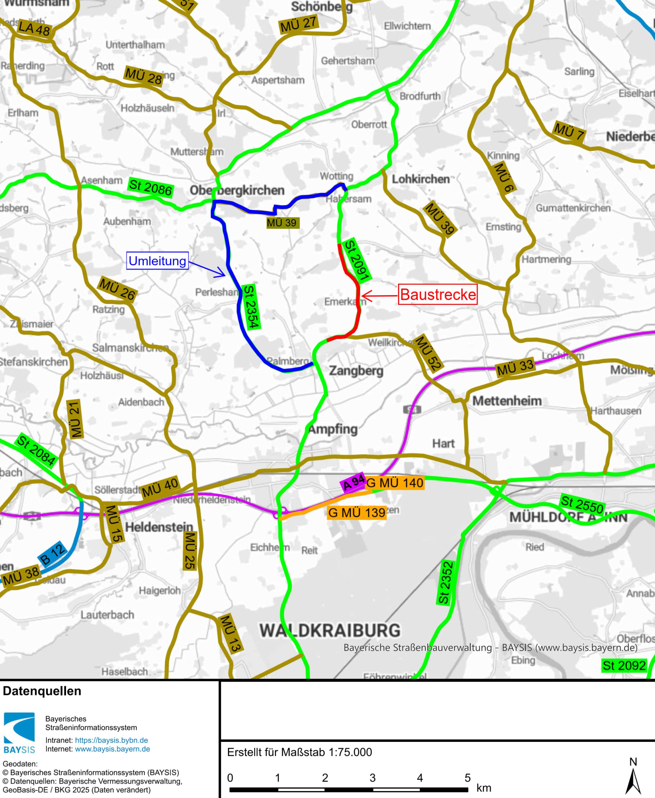 PM-10_2026-03-24_Umleitungsplan Umleitungsplan: Copyright Staatliches Bauamt Rosenheim