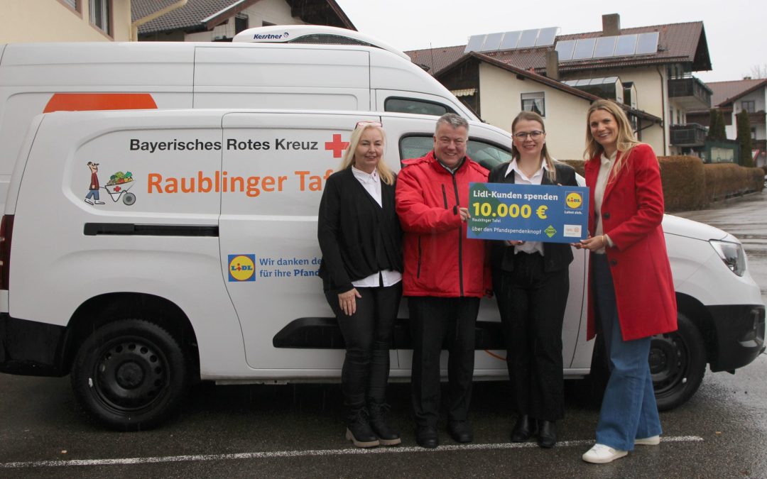 Pfandspenden bei Lidl: 10.000 Euro für die Tafel Raubling