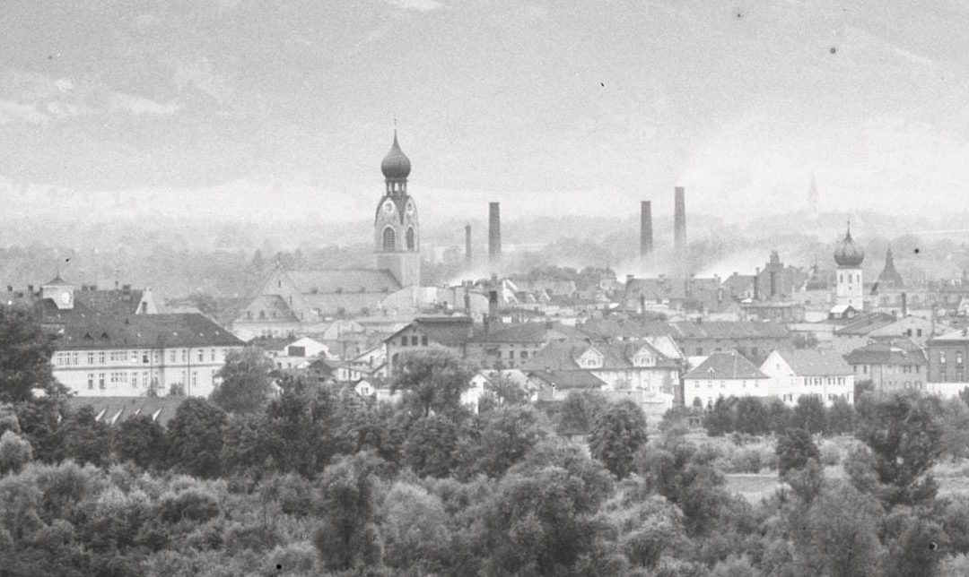 Rosenheim, Panoramaaufnahme, um ca. 1905