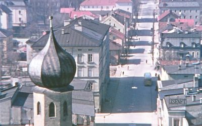 Blick vom Kirchturm St. Nikolaus, Rosenheim, 1957