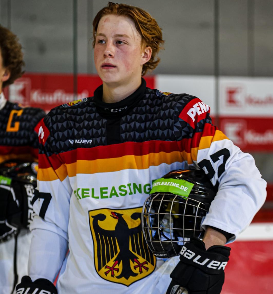 Gerhofer-DEB Internationale Bühne frei für Luis Gerhofer von den Starbulls Rosenheim. Foto: Copyright Starbulls Rosenheim