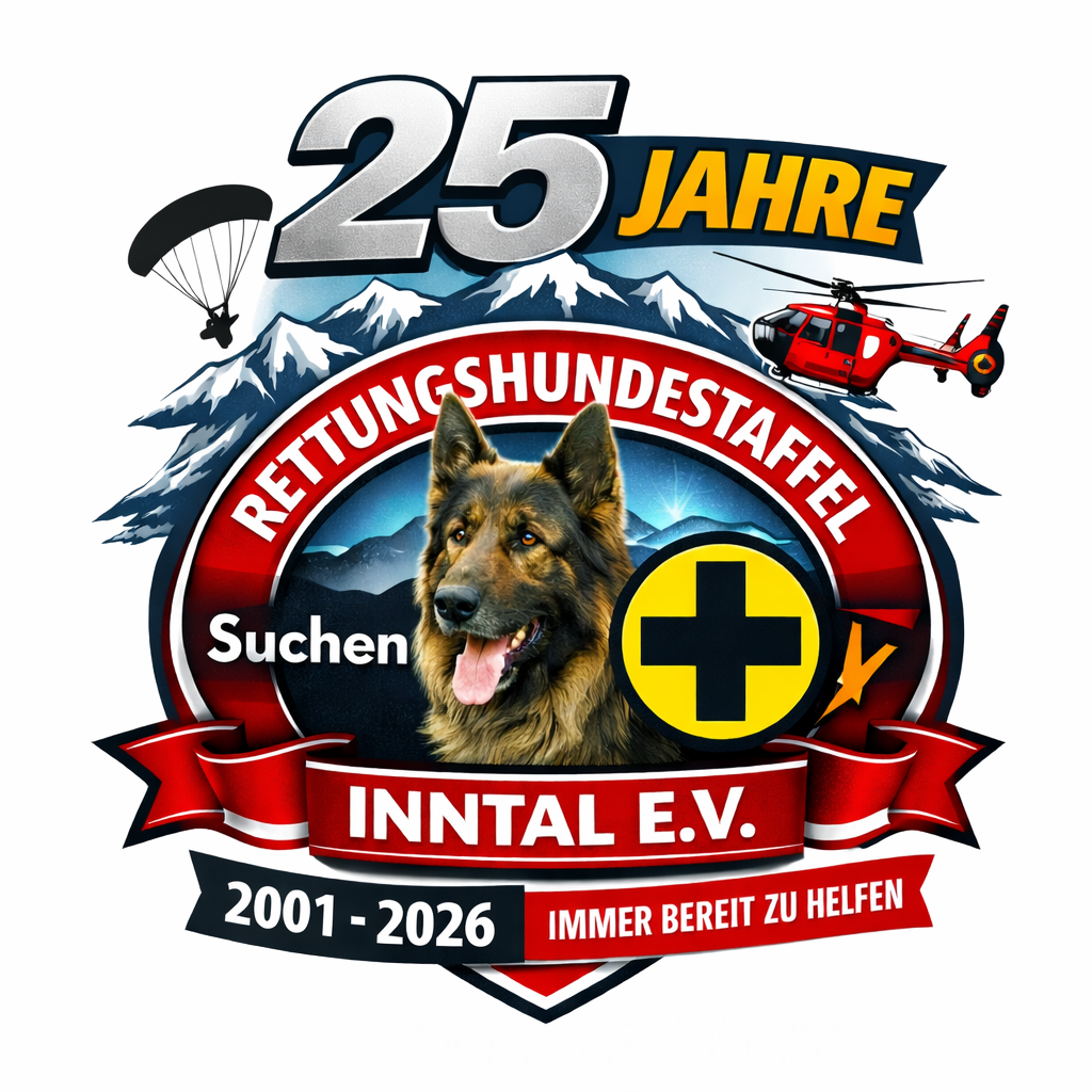 RHS Logo 25 Jahre Copyright Rettungshundestaffel Inntal - Logo 25 Jahre Verein