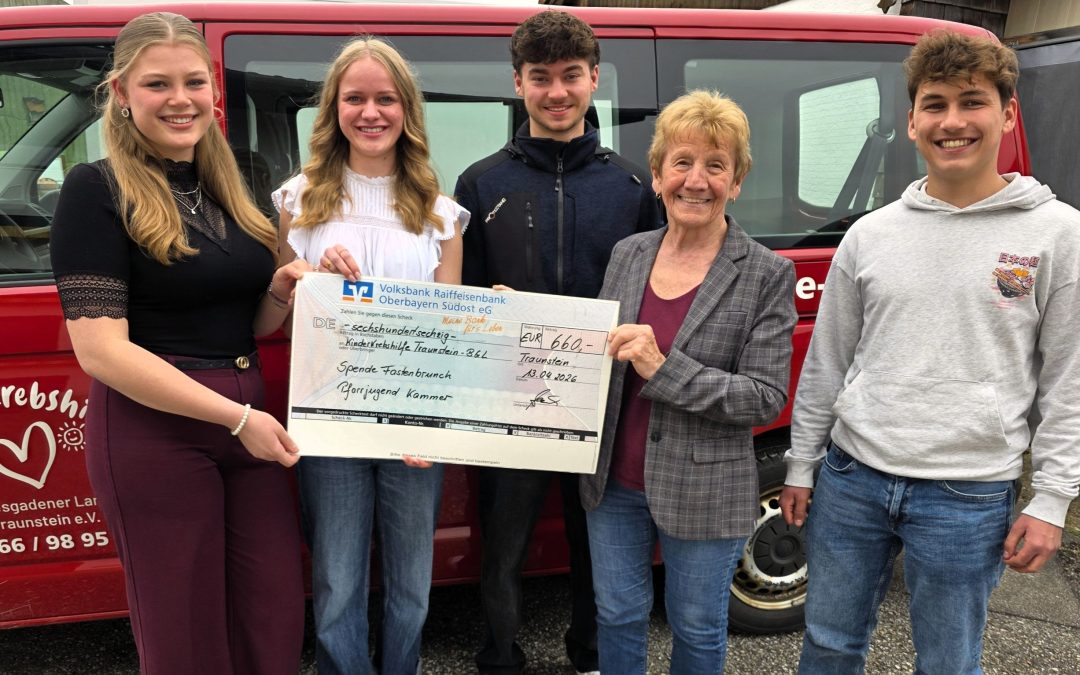 Pfarrjugend Kammer spendet 660 Euro an Kinderkrebshilfe in Oberteisendorf