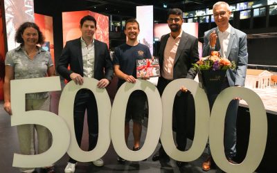 50.000ster Besucher der Römer-Ausstellung im Lokschuppen begrüßt