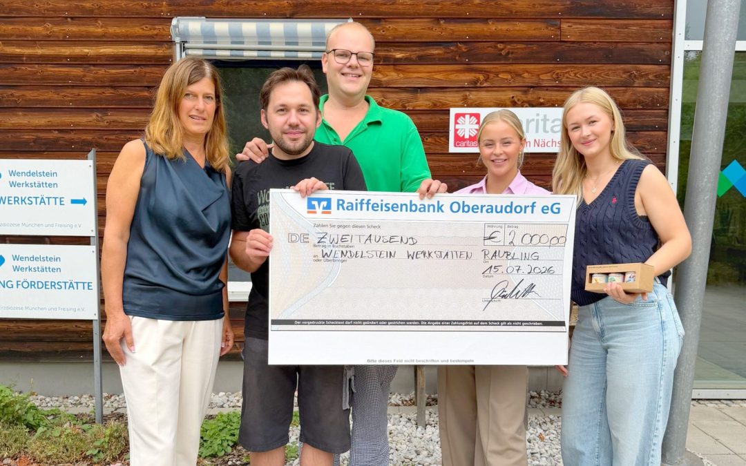 Immobilien Gstatter unterstützt Wendelstein Werkstätten mit 2.000 Euro