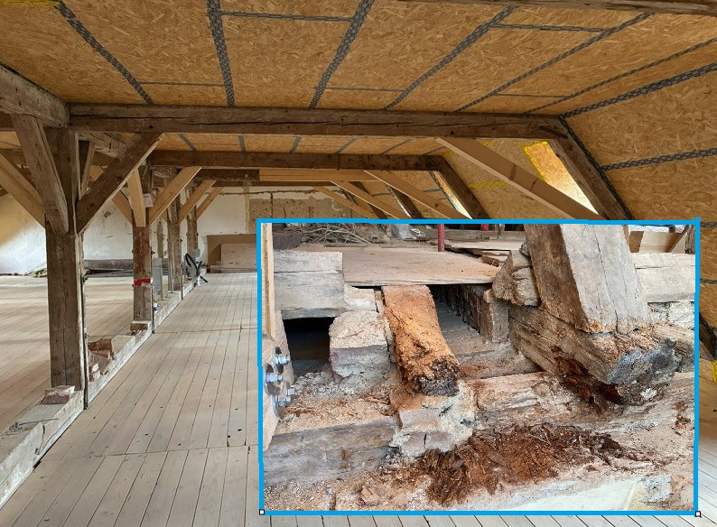 Historischer Dachstuhl im Finanzamt Ebersberg aufwendig saniert