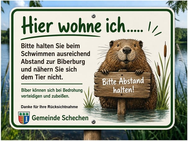 Biber beißt Schwimmer im Waldsee