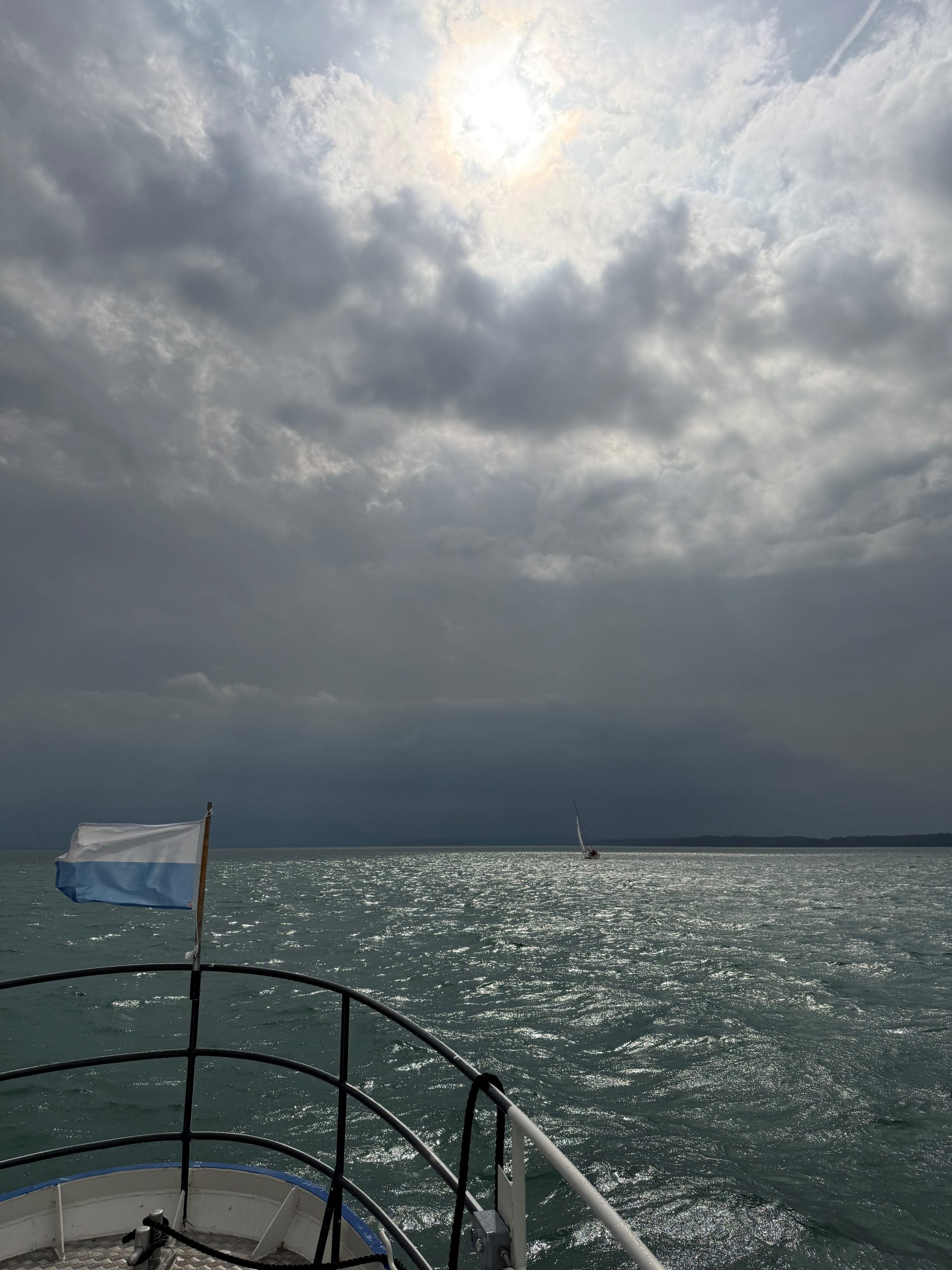 Sturm Chiemsee 28.08.26 Gewitter über den Chiemsee fotografiert von dem Boot der Wasserschutzpolizei aus. Foto: Wasserschutzpolizei Prien am Chiemsee