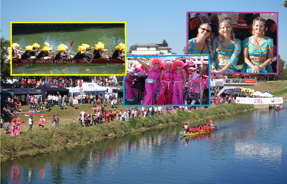 Drachenbootrennen in Rosenheim: Zu wenig Wasser für volle Fahrt