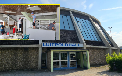 Handballer packen bei Arbeiten an Rosenheimer Luitpoldhalle mit an