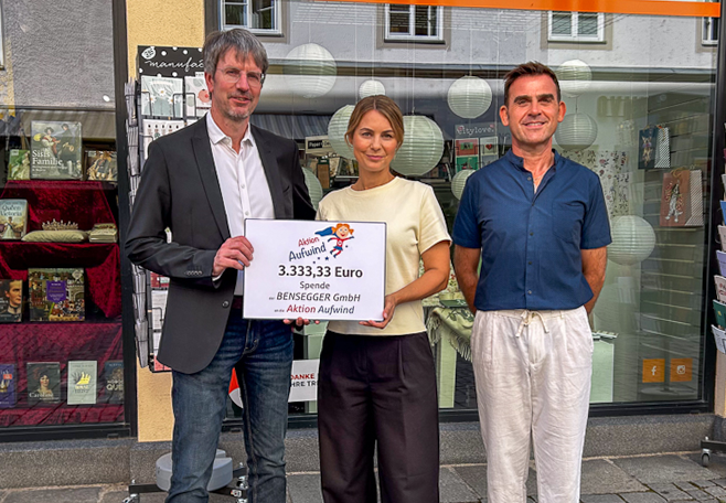 Bensegger spendet 3.333,33 Euro für die Aktion Aufwind