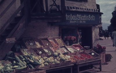 Rosenheim 1953: Gemüse und Obst am Ludwigsplatz